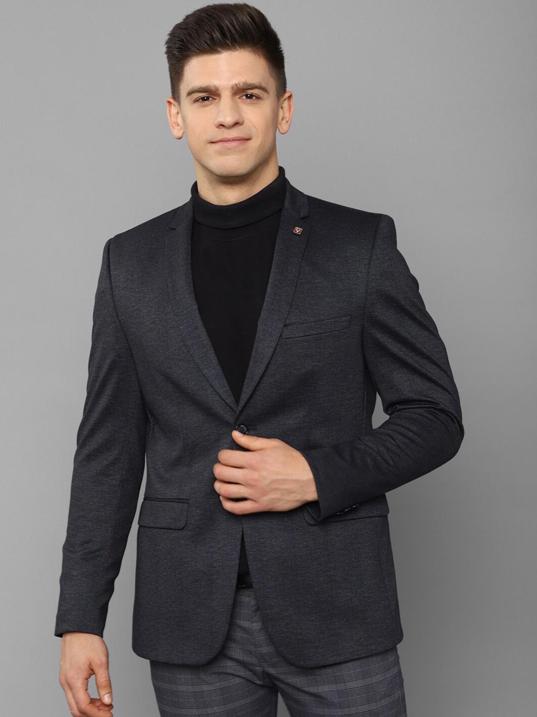 

Allen Solly Men Grey Solid Single Breasted Slim Fit Blazers