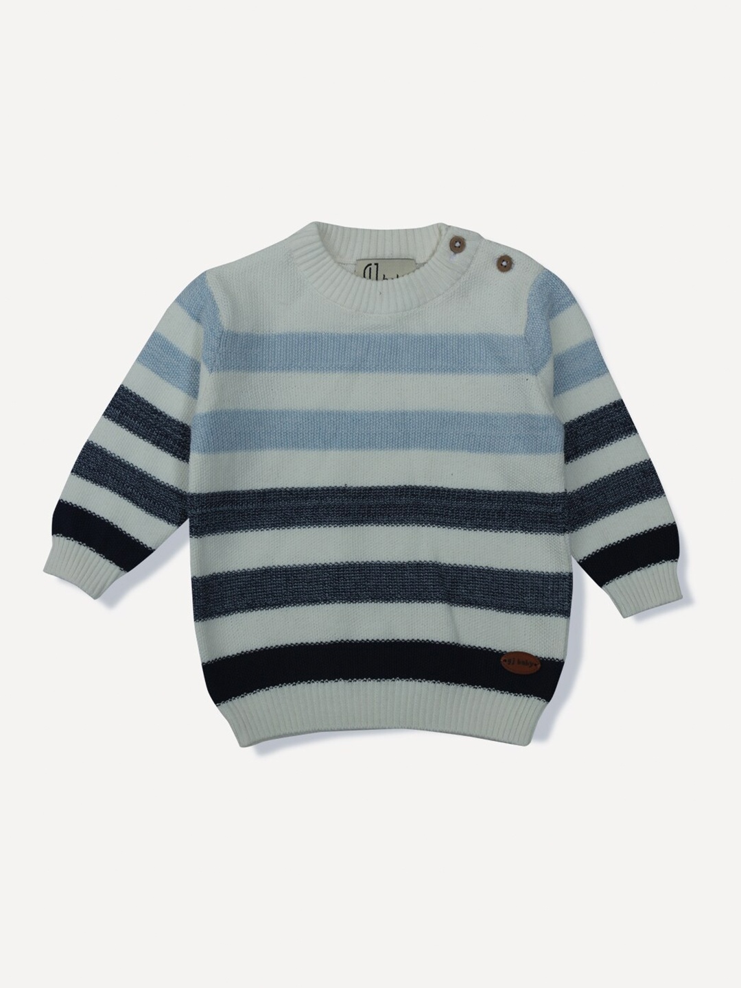 

Gini and Jony Boys White & Blue Striped Pullover