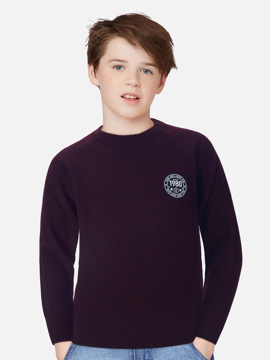 

Gini and Jony Boys Maroon Pullover