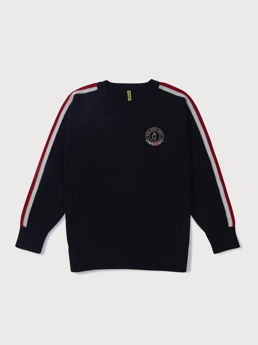 

Gini and Jony Boys Navy Blue Pullover with Embroidered Detail Sweater