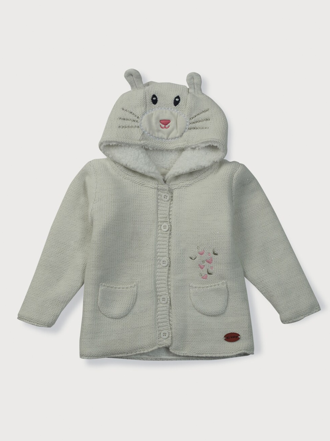 

Gini and Jony Girls Off White Full Sleeves Sweater