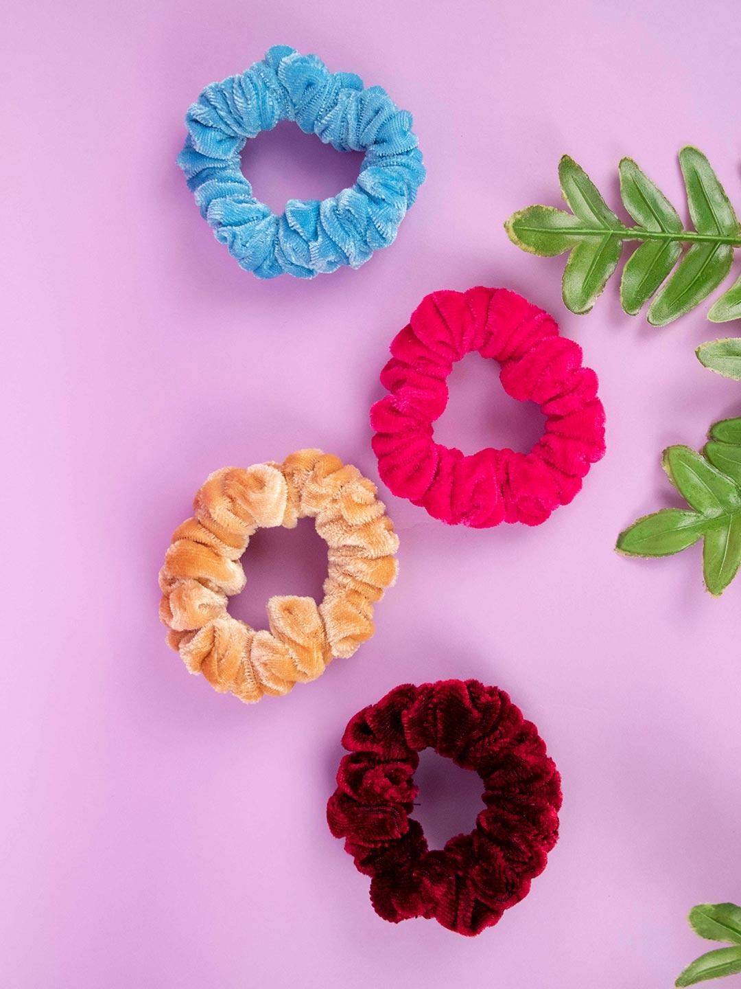 

Arendelle Women Blue & Maroon Pack of 4 Ponytail Holders