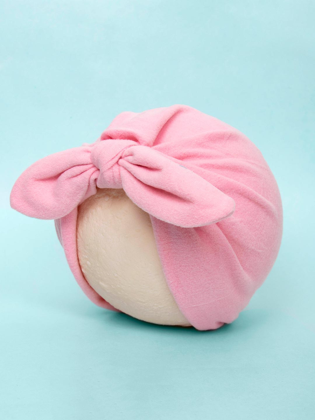 

Arendelle Pure Cotton Light Pink Turban Cap For Babies