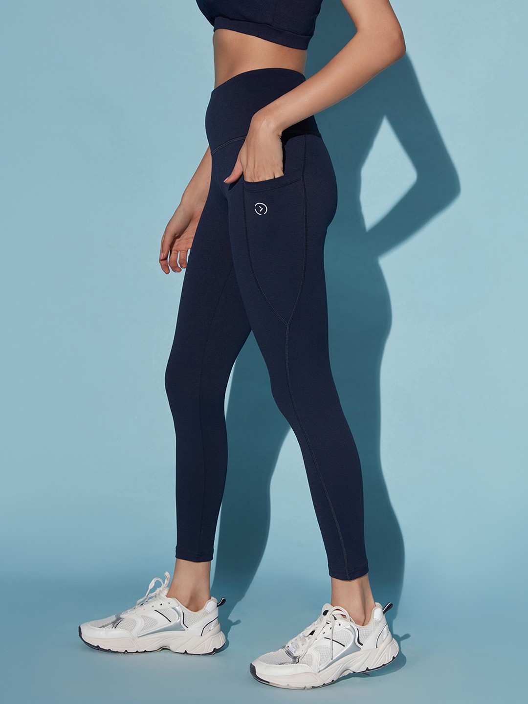 

KICA Women Navy Blue Ultra Soft Fast Drying High Waist Tights