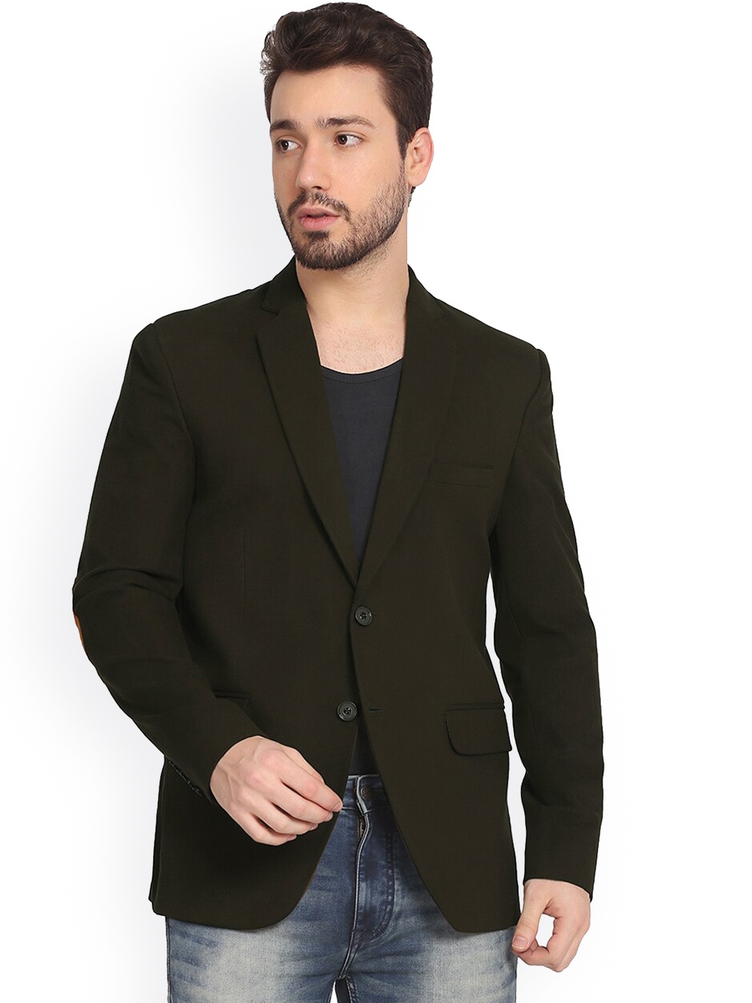 

TAHVO Men Green Solid Single Breasted Super Slim Fit Blazers