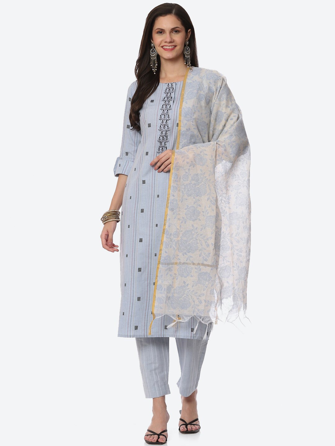 

Biba Grey & Black Printed Unstitched Dress Material