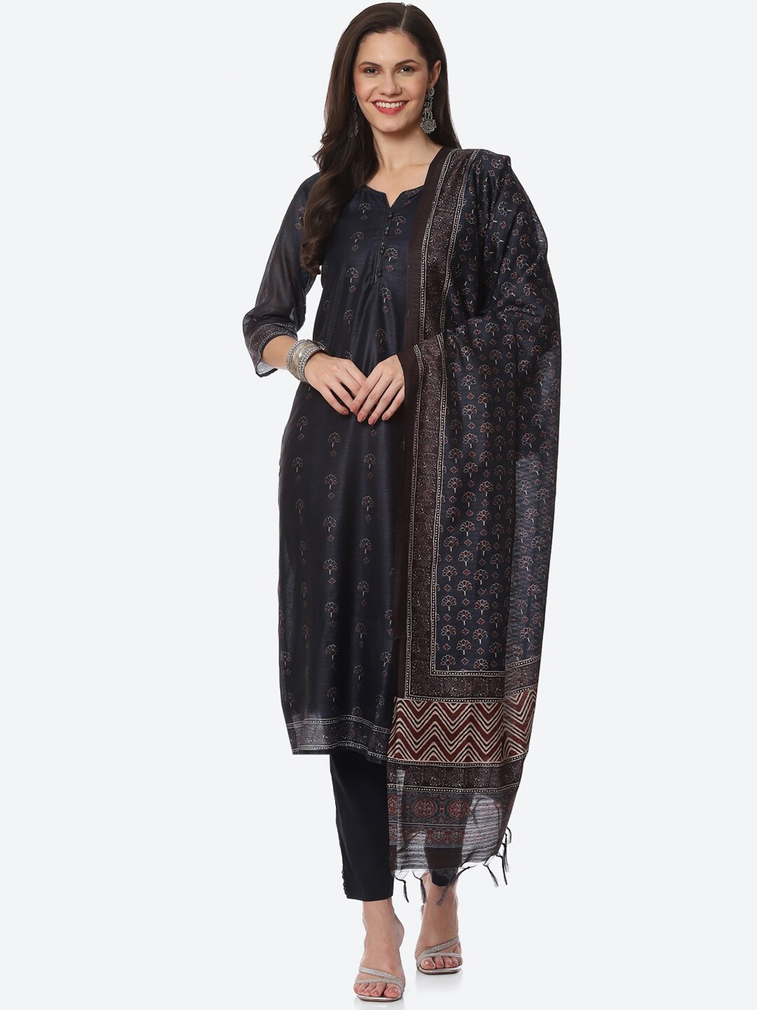 

Biba Blue & White Printed Unstitched Dress Material