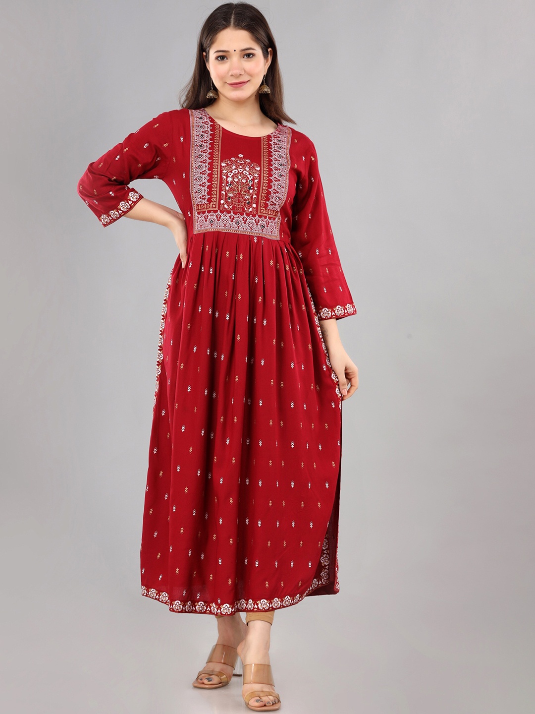 

KALINI Women Maroon Ethnic Motifs Kurta