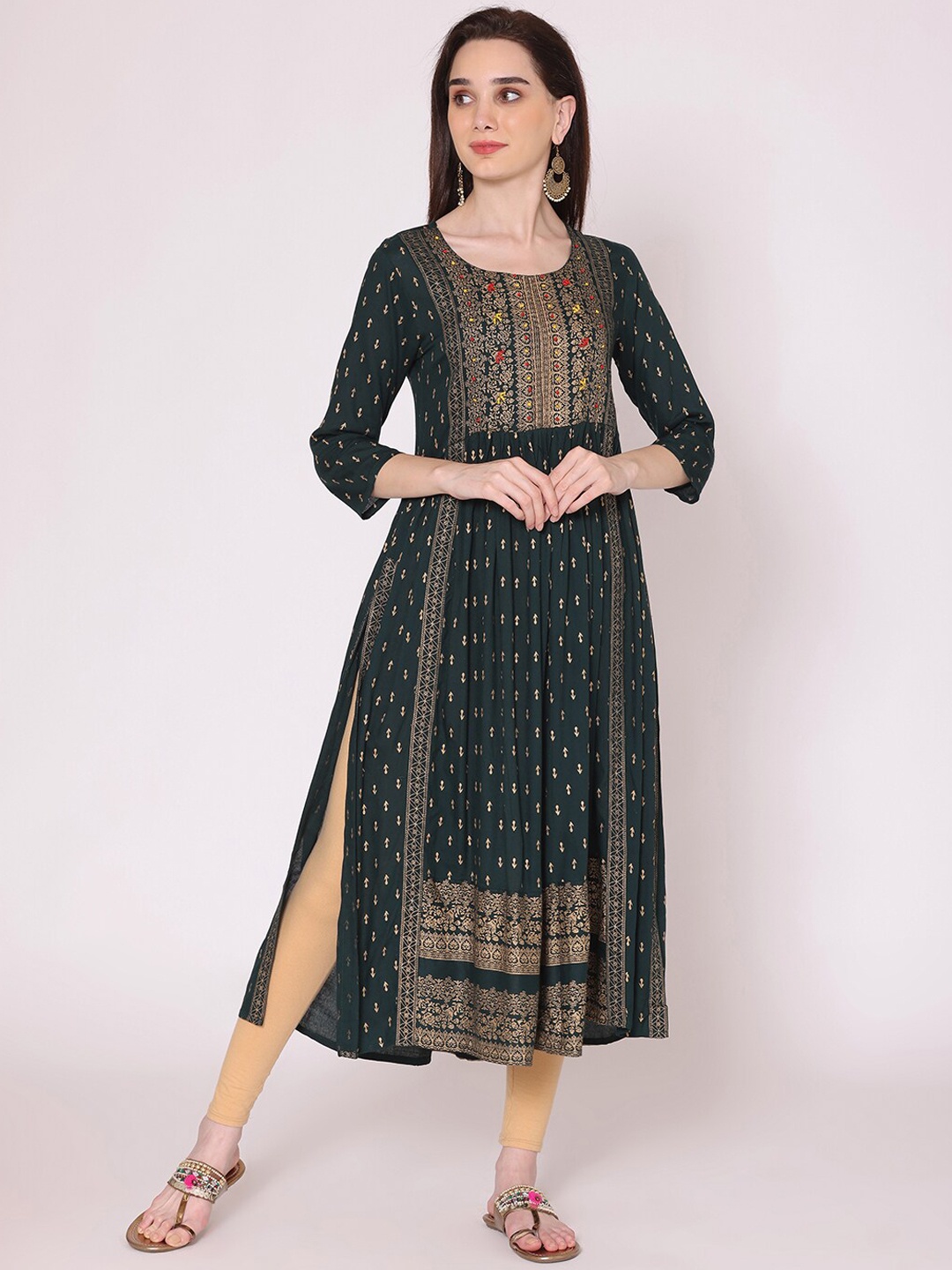 

KALINI Women Green Ethnic Motifs Kurta