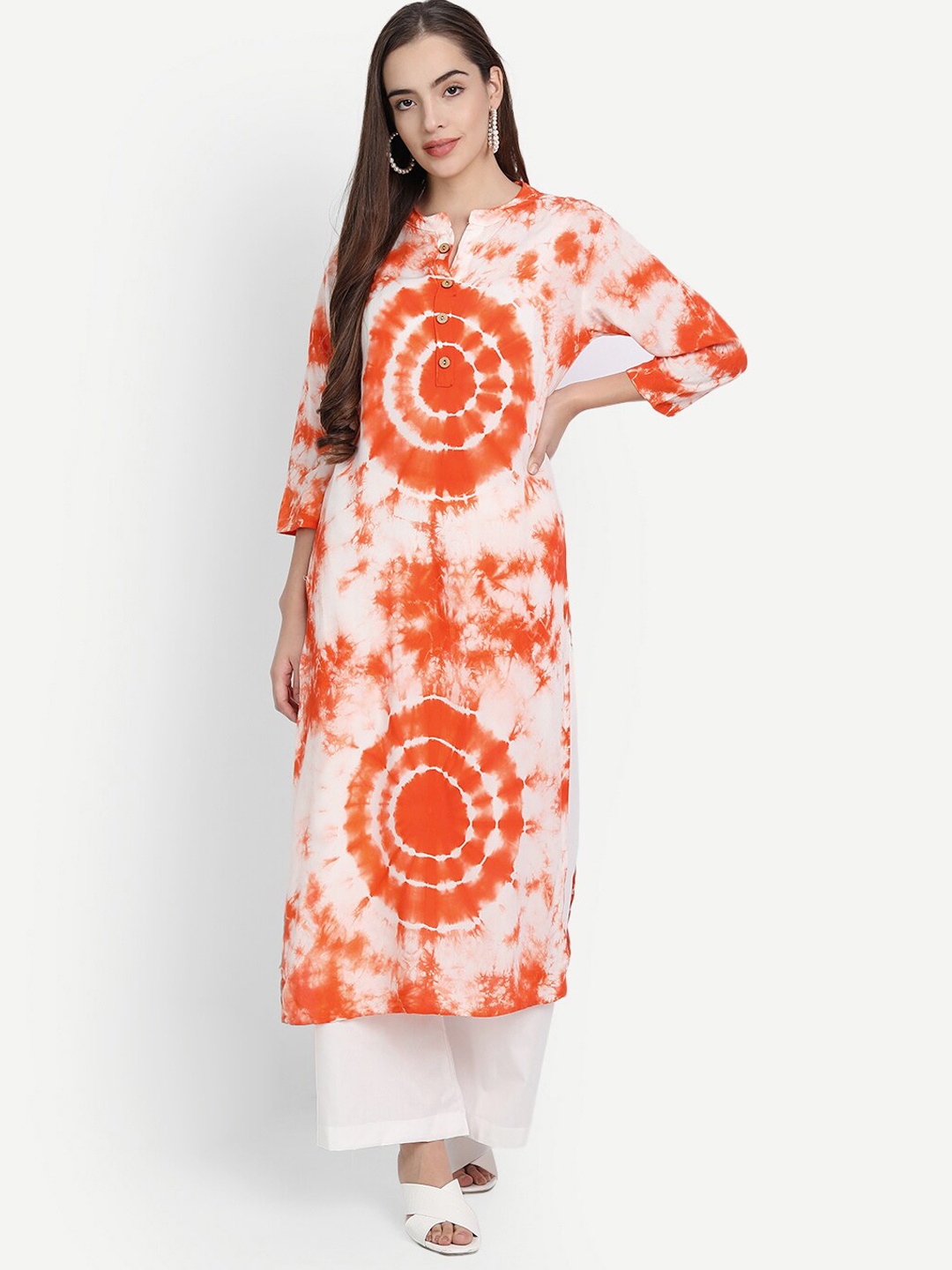 

KALINI Women Orange Dyed Kurta