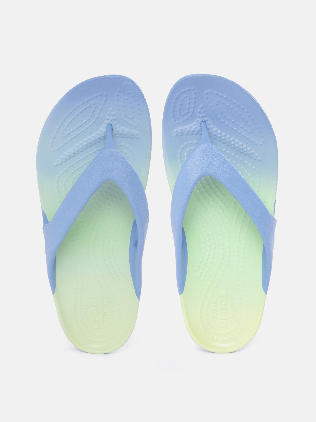 

Crocs Women Blue & Green Ombre Print Croslite Thong Flip-Flops