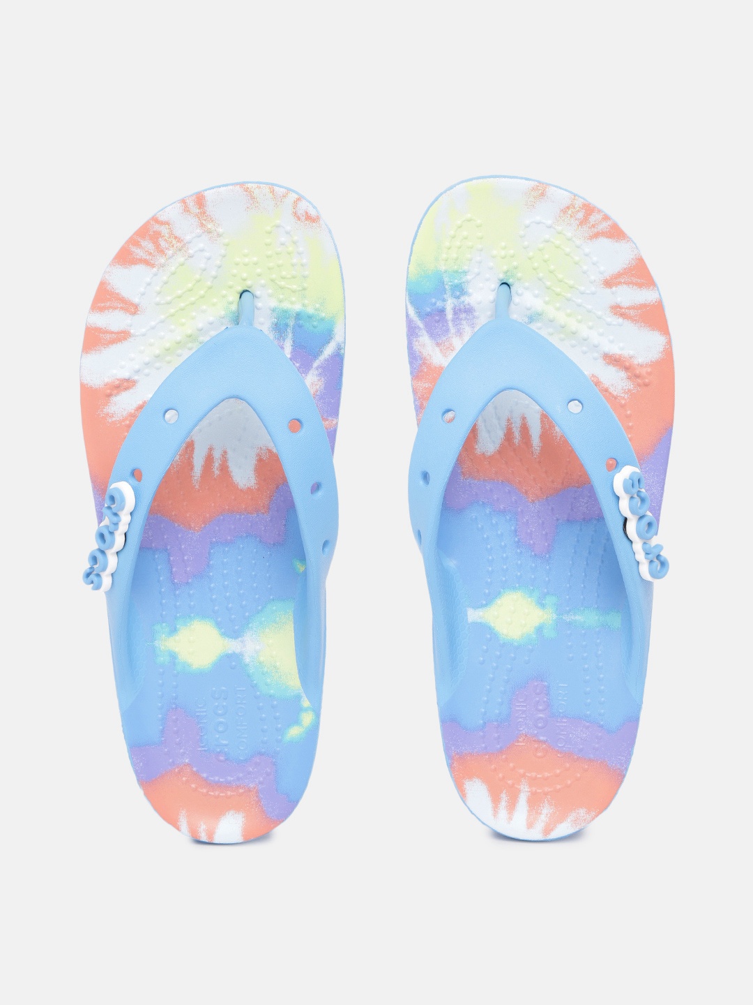 

Crocs Women Blue & White Printed Croslite Thong Flip-Flops