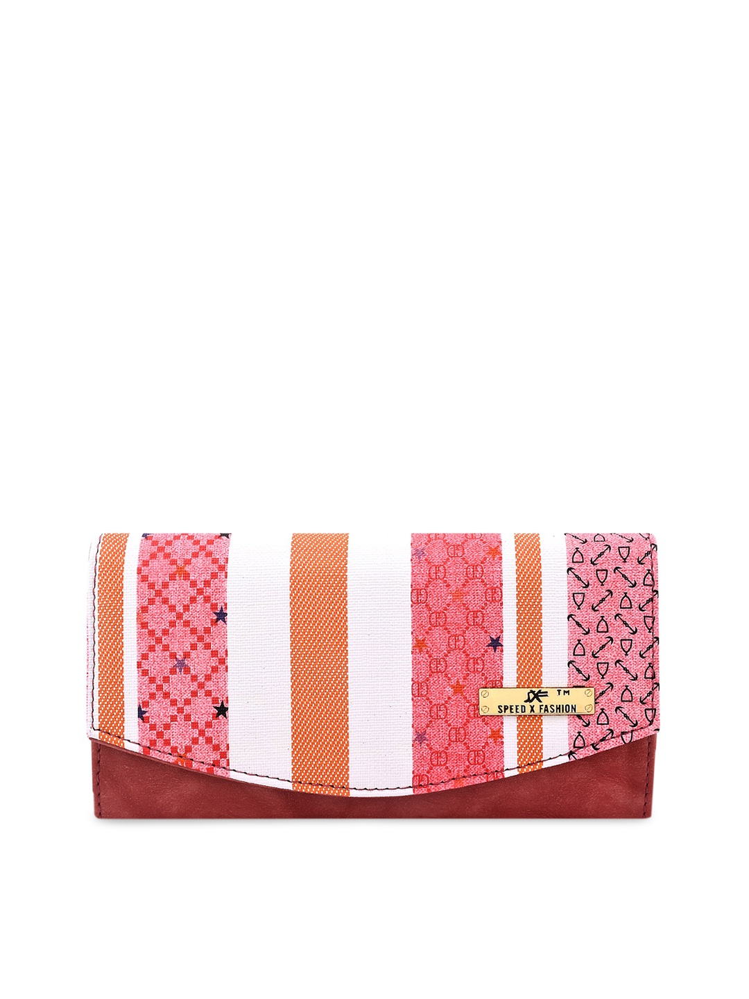 

SXF SPEED X FASHION Women Pink & White Abstract Printed Two Fold Wallet