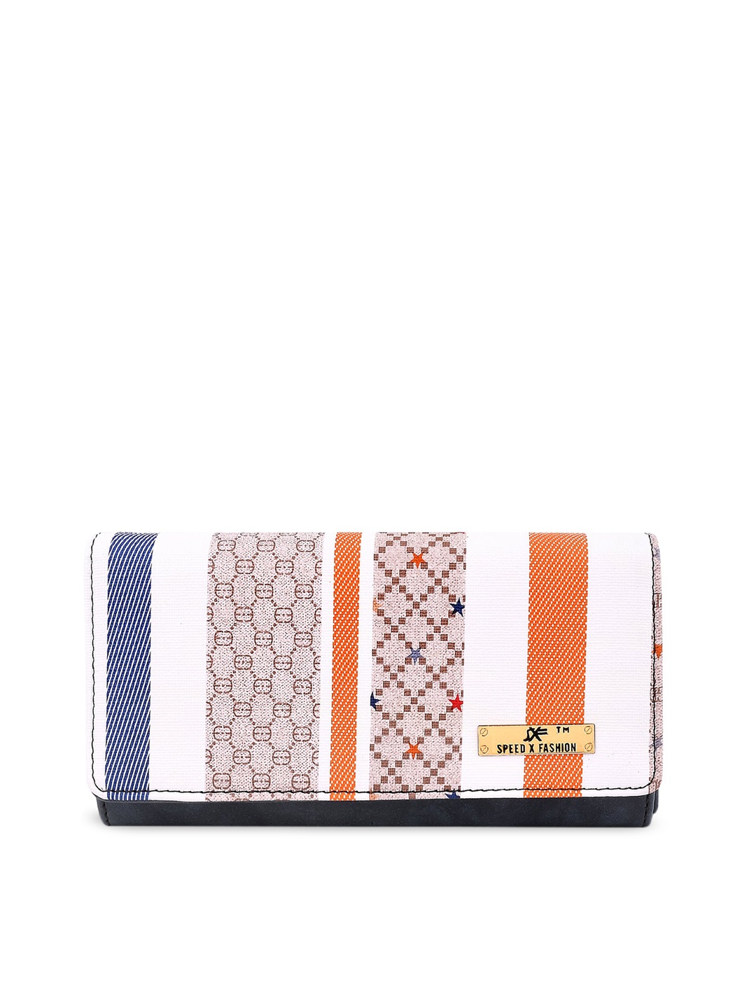 

SXF SPEED X FASHION Grey & White Printed Envelope Clutch