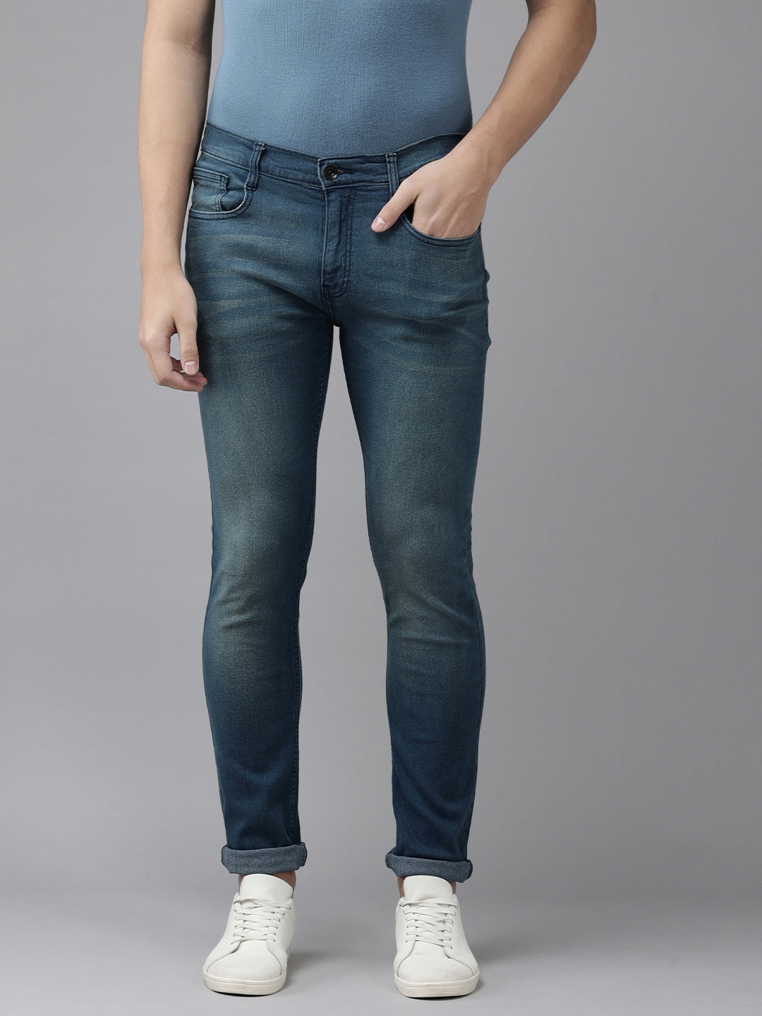 

Pepe Jeans Men Blue Vapour Slim Fit Mid Rise Light Fade Stretchable Jeans