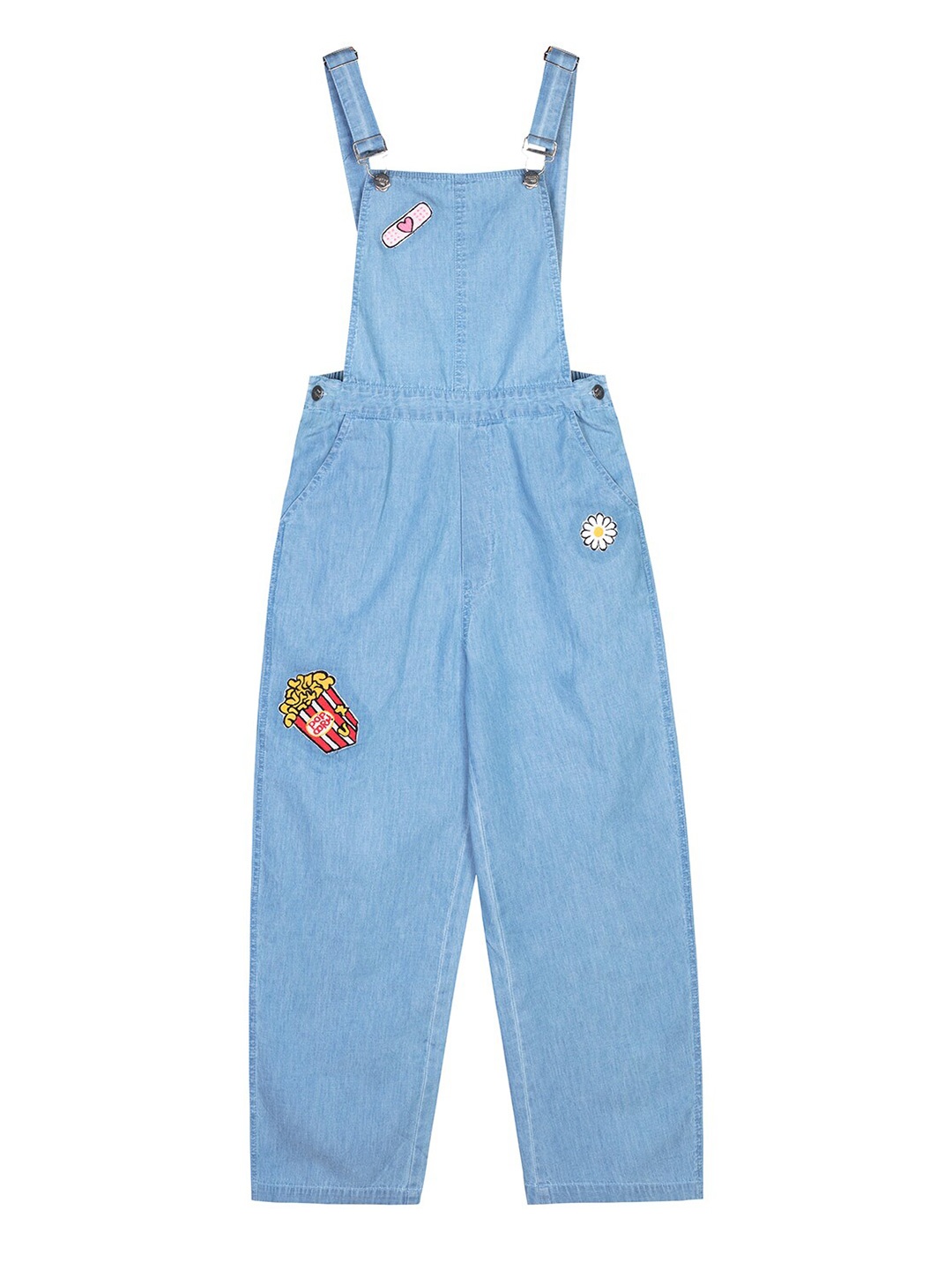 

Budding Bees Girls Blue Basic Dungaree
