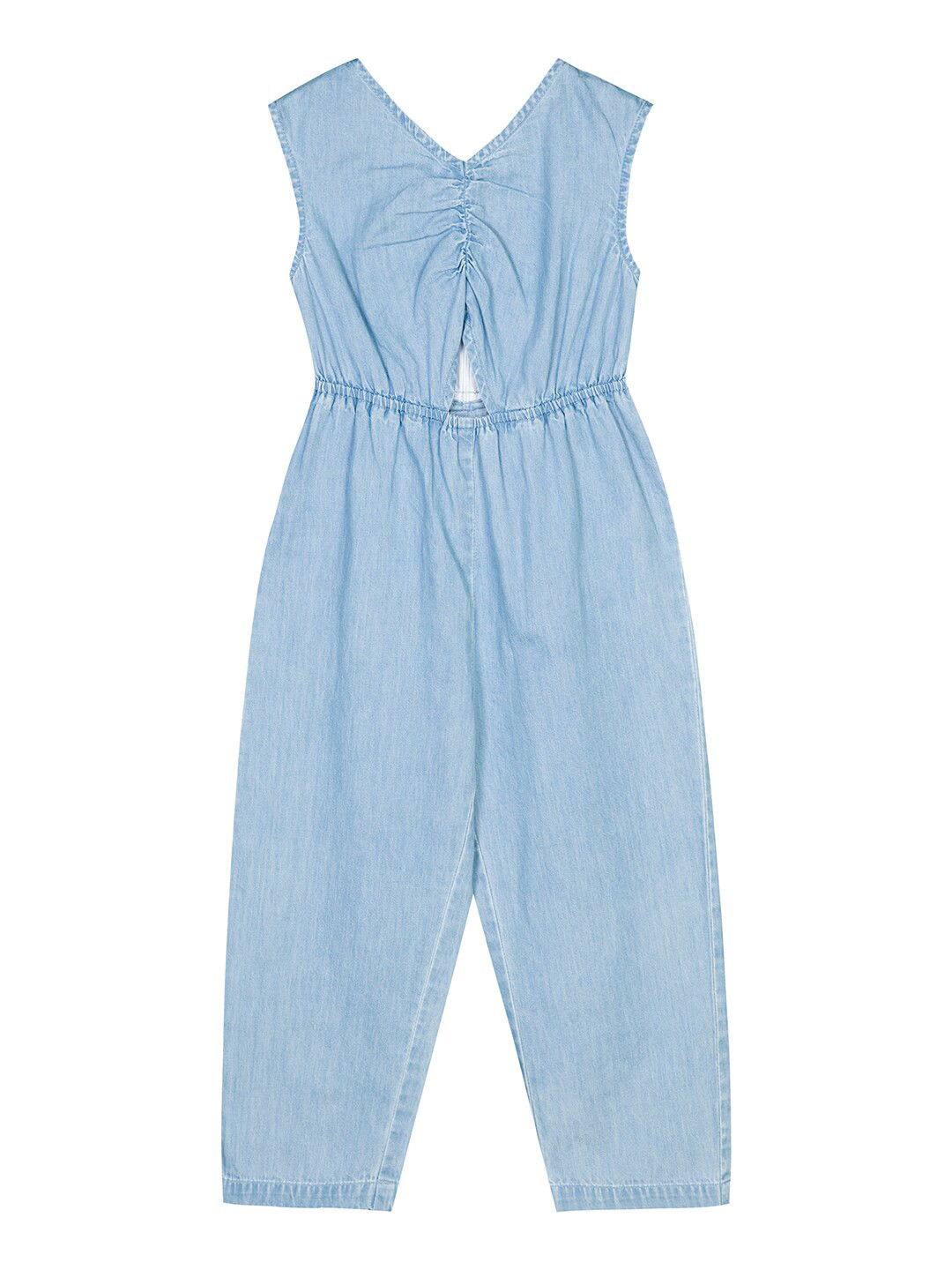 

Budding Bees Girls Blue Cotton Basic Jumpsuit