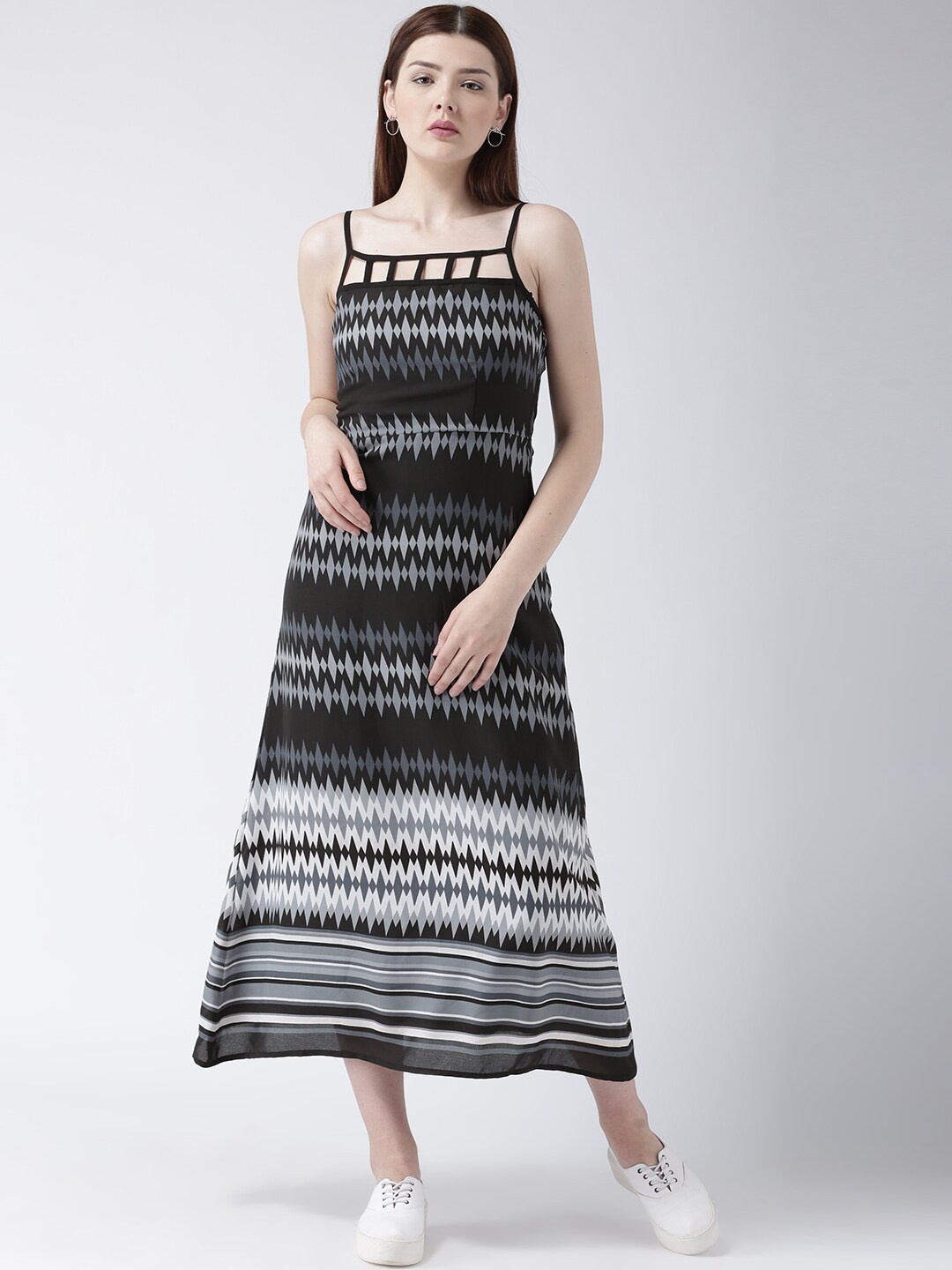 

DODO & MOA Black & Grey Tribal Maxi Dress