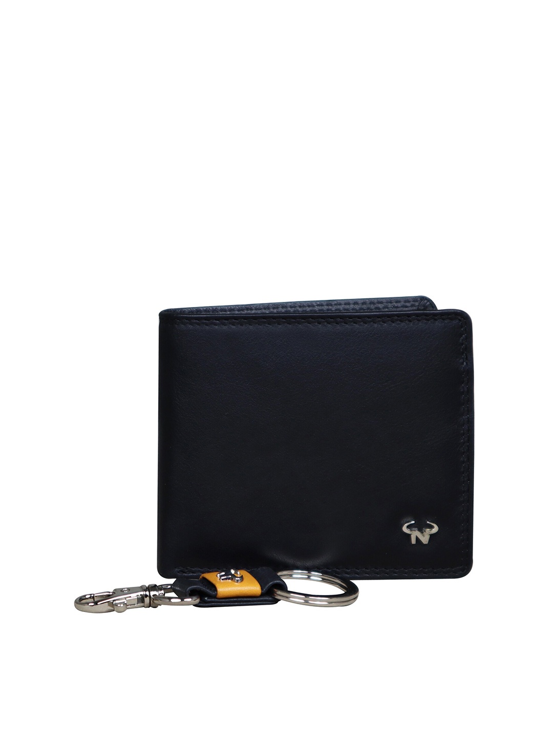 

CALFNERO Men Black Leather Two Fold Wallet