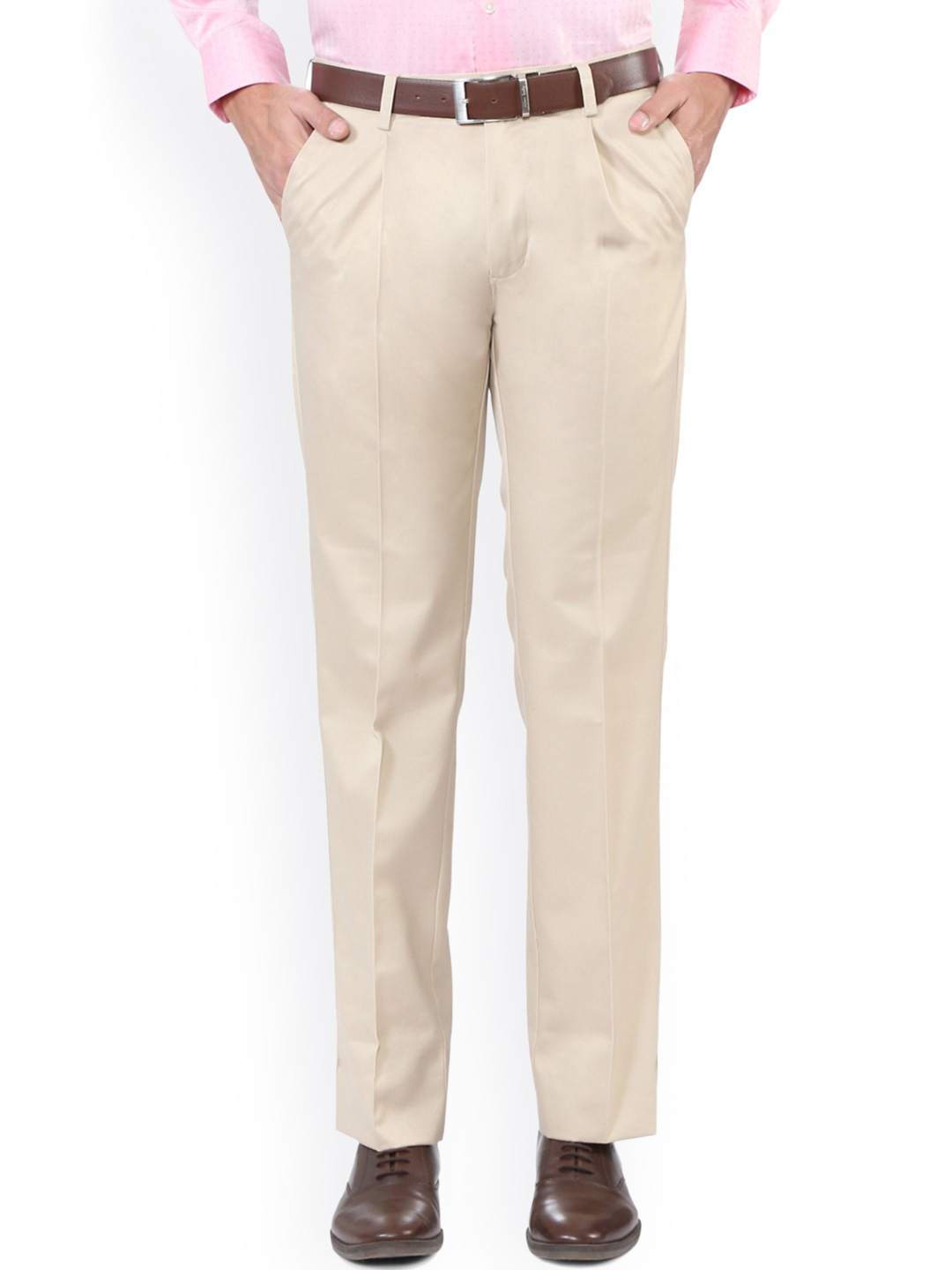 

Allen Solly Men Khaki Solid Trousers