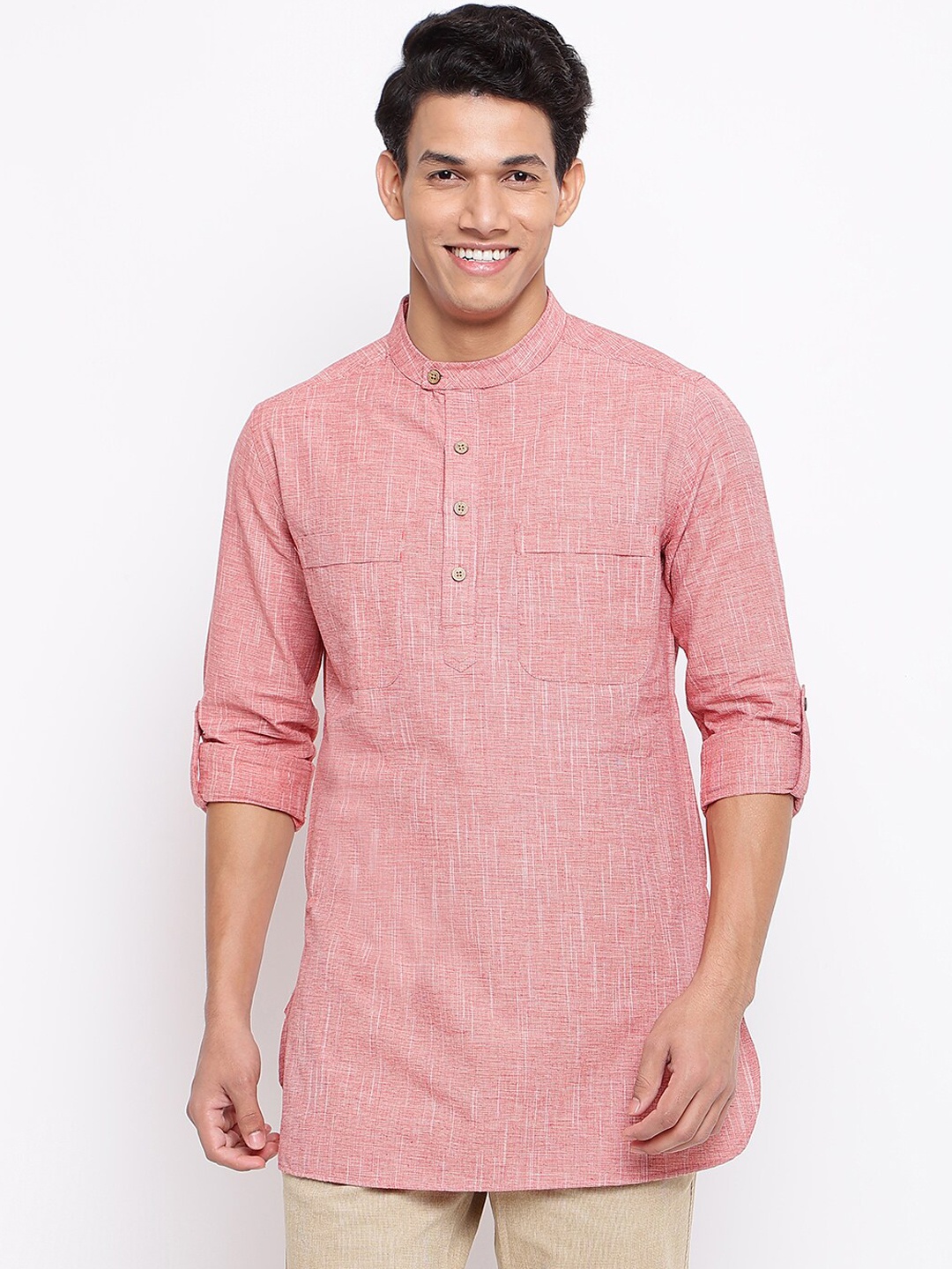 

Fabindia Men Pink Kurta