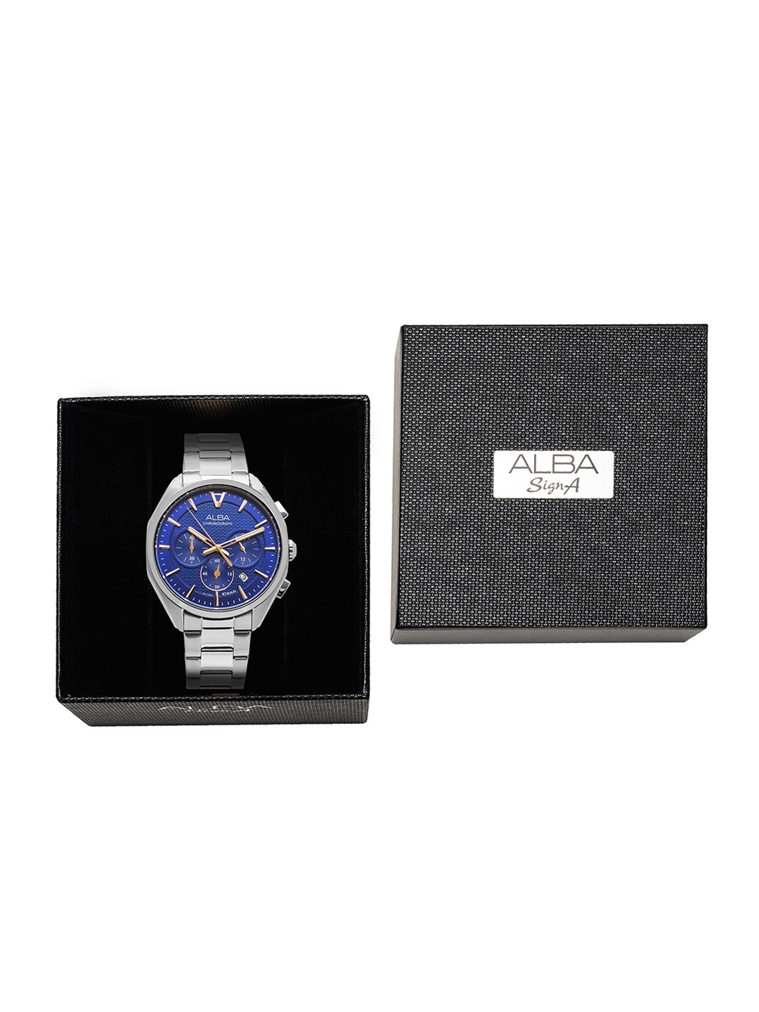 

Alba Men Blue Dial & Stainless Steel Bracelet Style Straps Analogue Watch AT3G81X1
