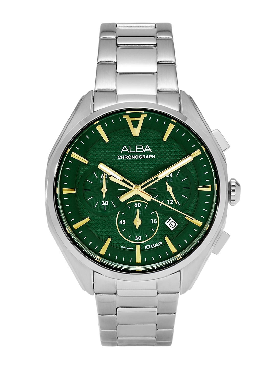 

Alba Men Green Dial & Stainless Steel Bracelet Style Straps Analogue Watch AT3H59X1