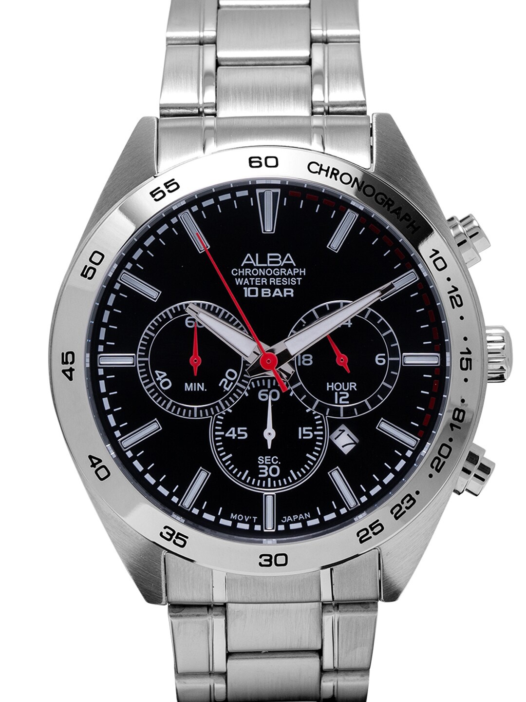 

Alba Men Black Dial & Silver Toned Stainless Steel Bracelet Style Straps Analogue Watch