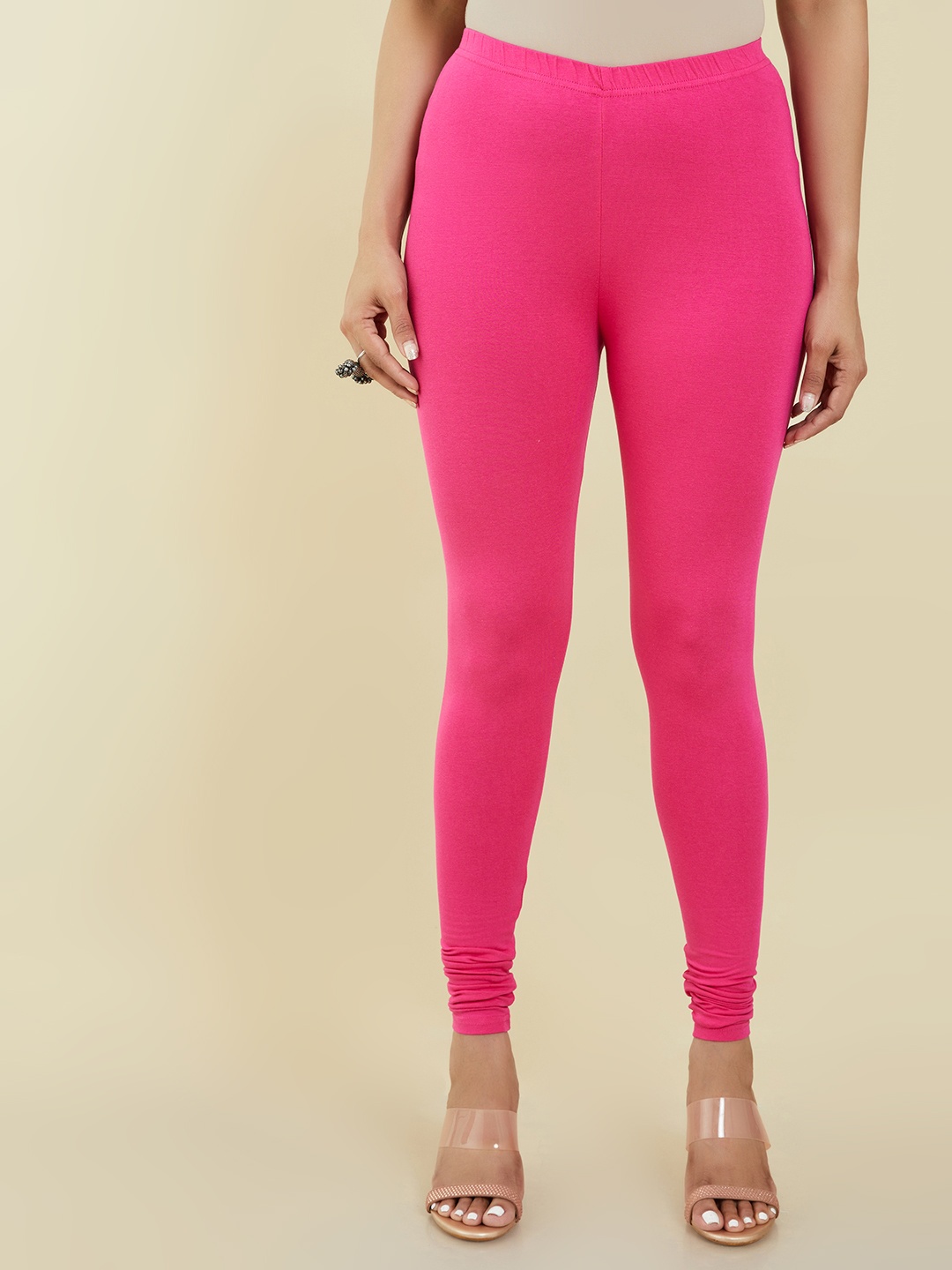 

Soch Women Pink Solid Cotton Churidar