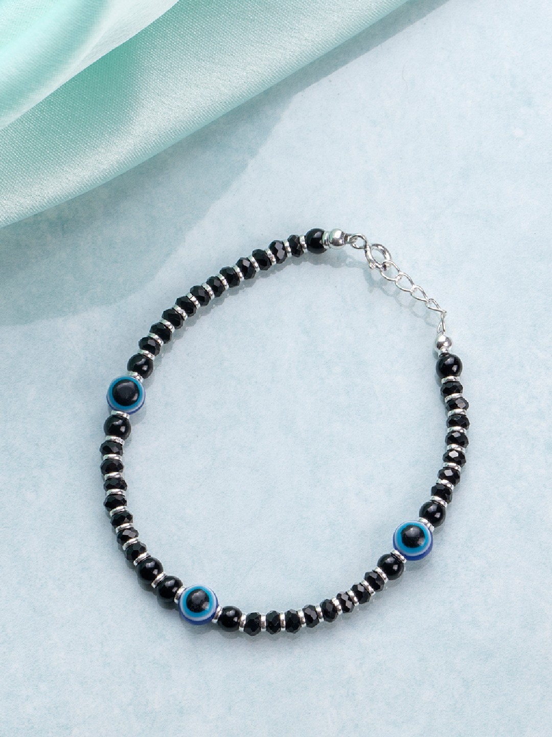 

Zavya Kids Black & Blue Sterling Silver-Plated Wraparound Bracelet