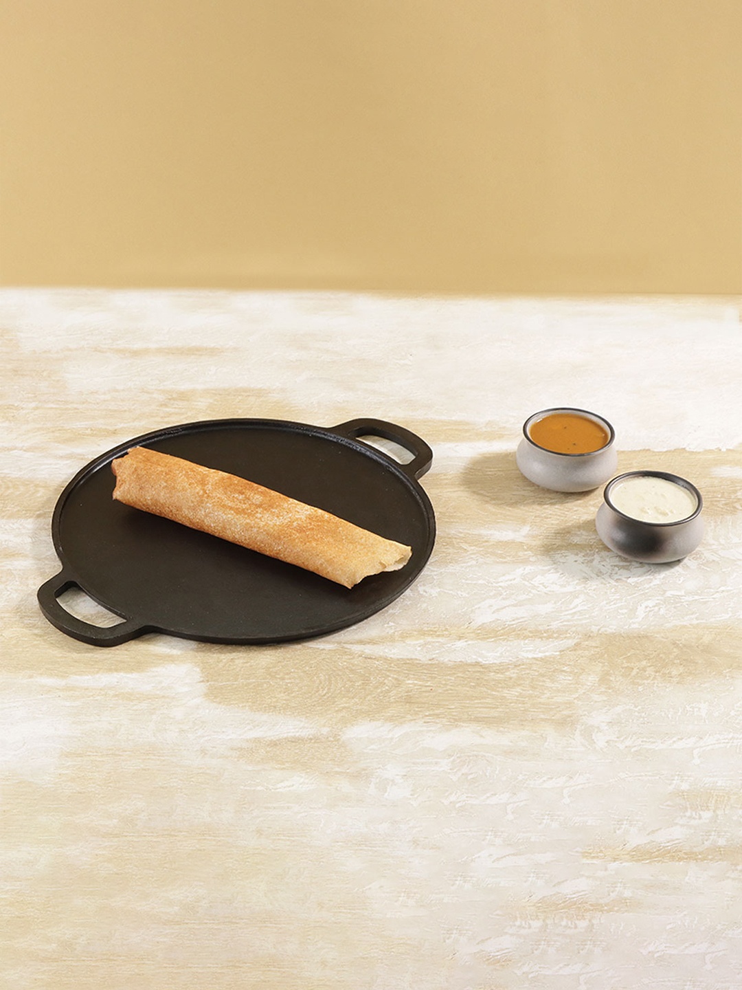 

Wonderchef Forza Black Pre-seasoned Cast Iron Dosa Tava With Handle