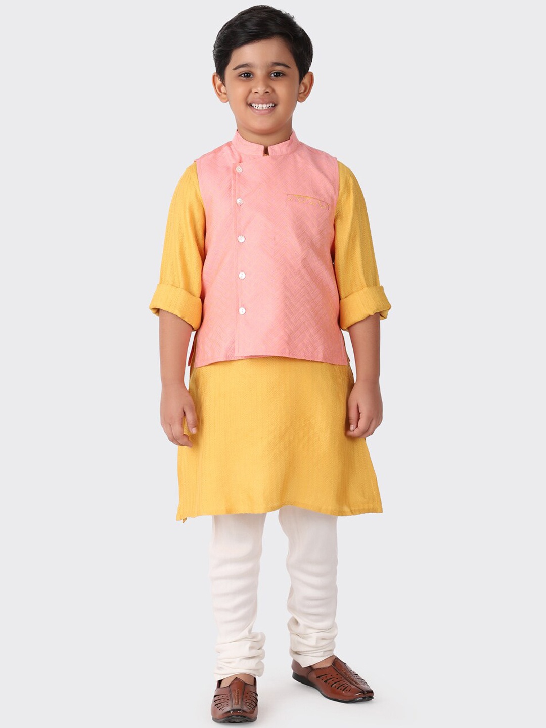 

Fabindia Boys Yellow Kurta with Churidar