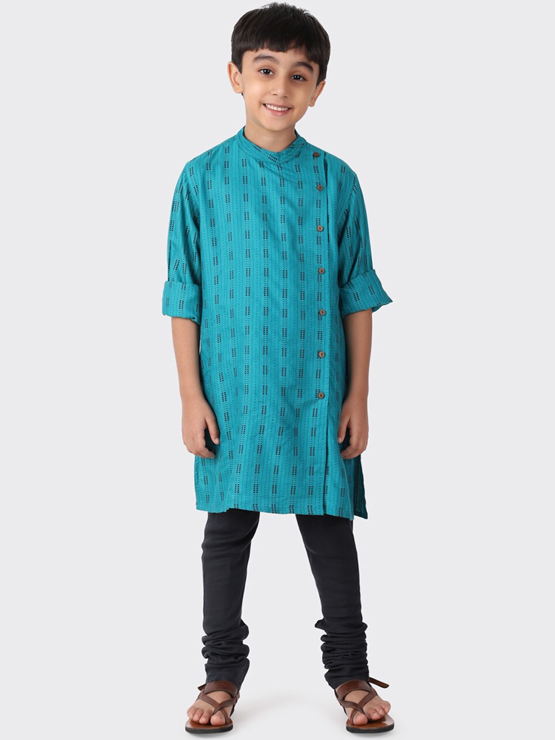 

Fabindia Boys Blue Geometric Kurta