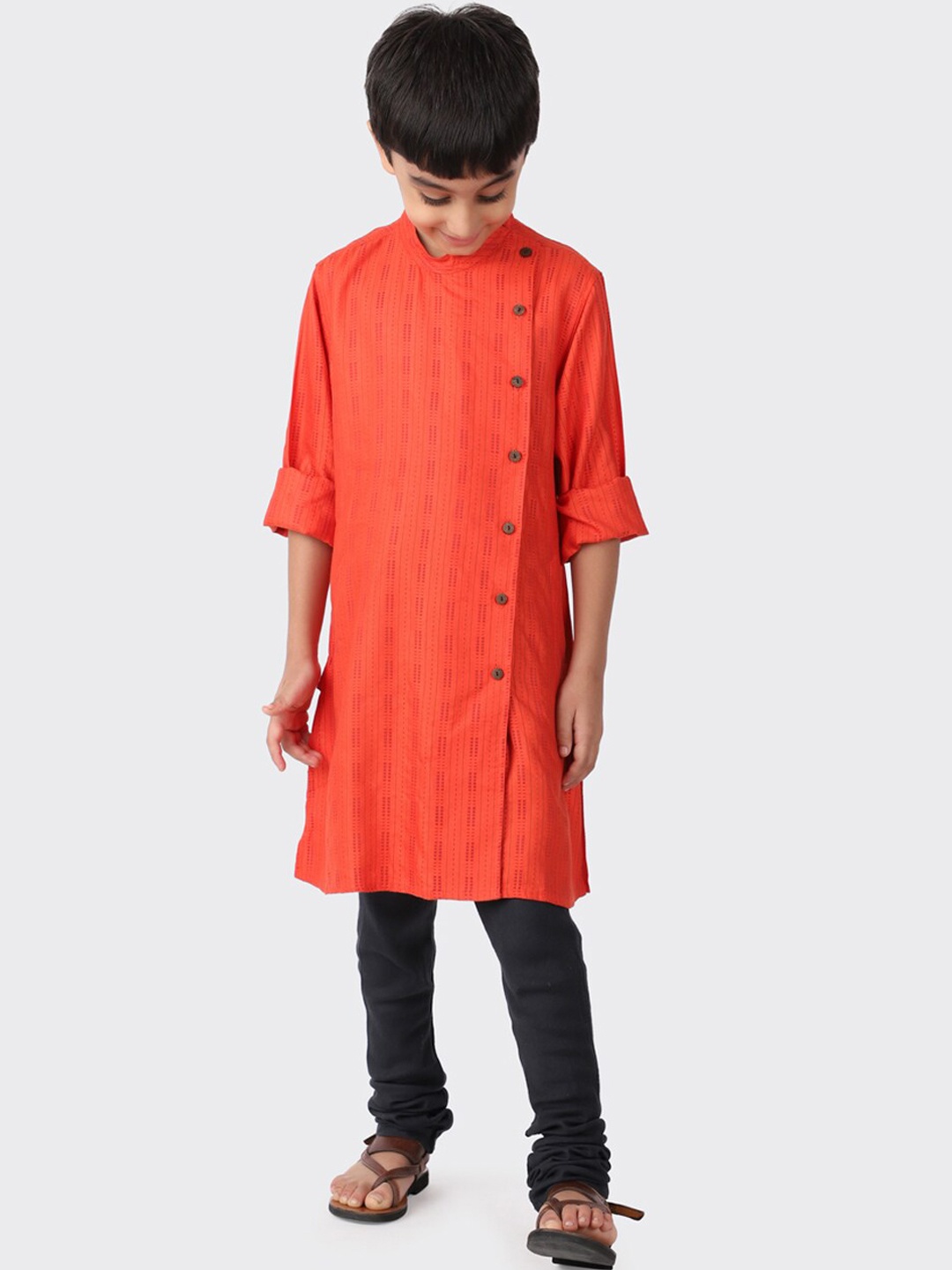 

Fabindia Boys Red Thread Work Kurta