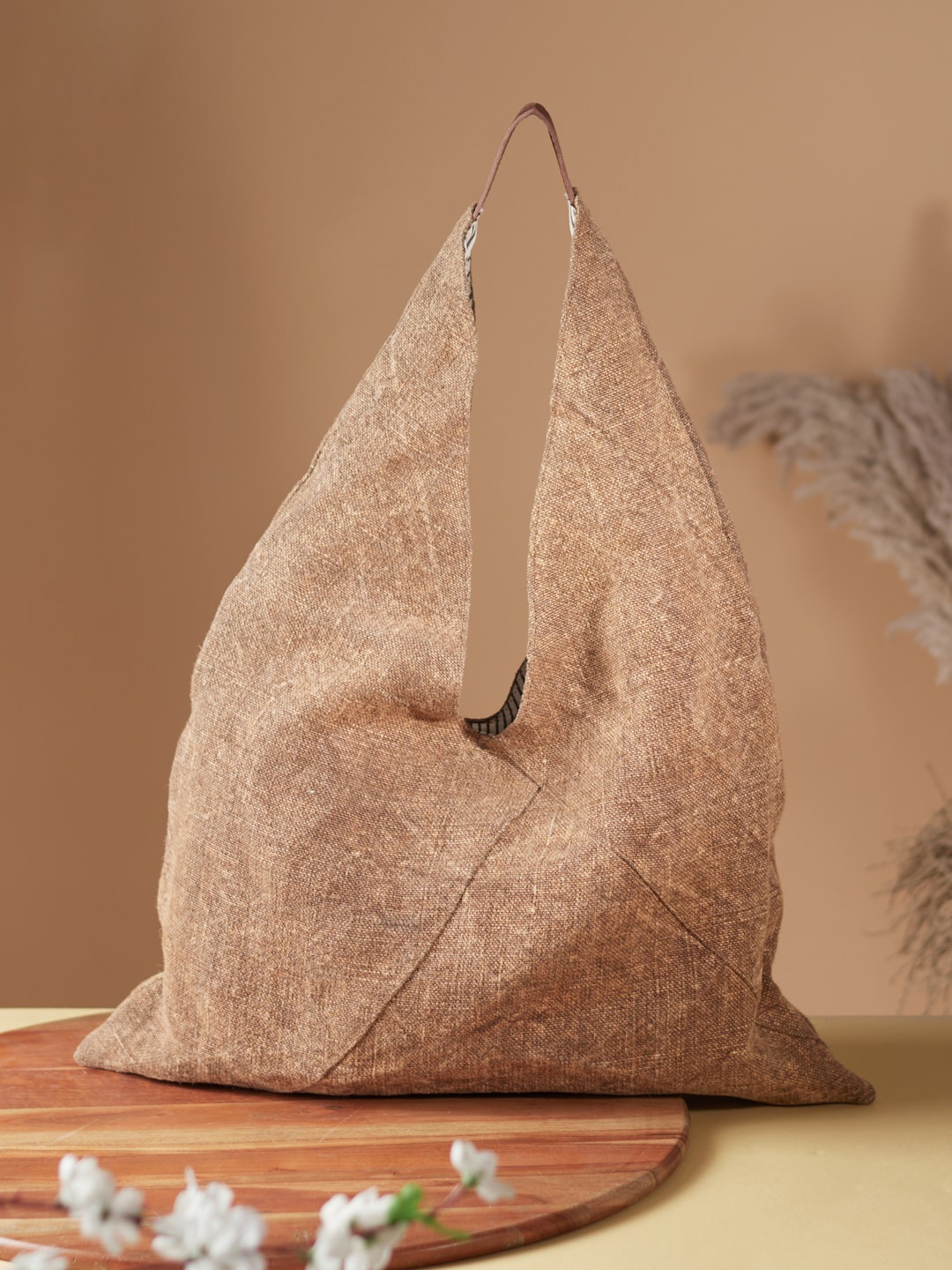 

Fabindia Brown Oversized Structured Shoulder Bag