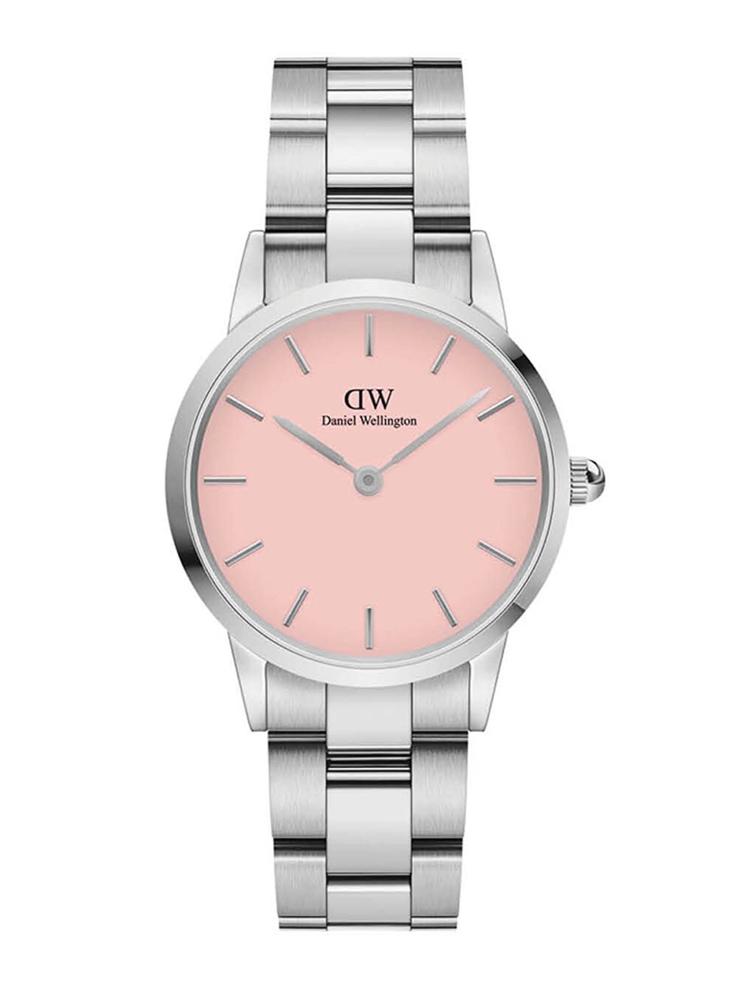 

Daniel Wellington Pink Dial& Silver 28mm Toned Stainless Steel Straps Analogue Women Watch