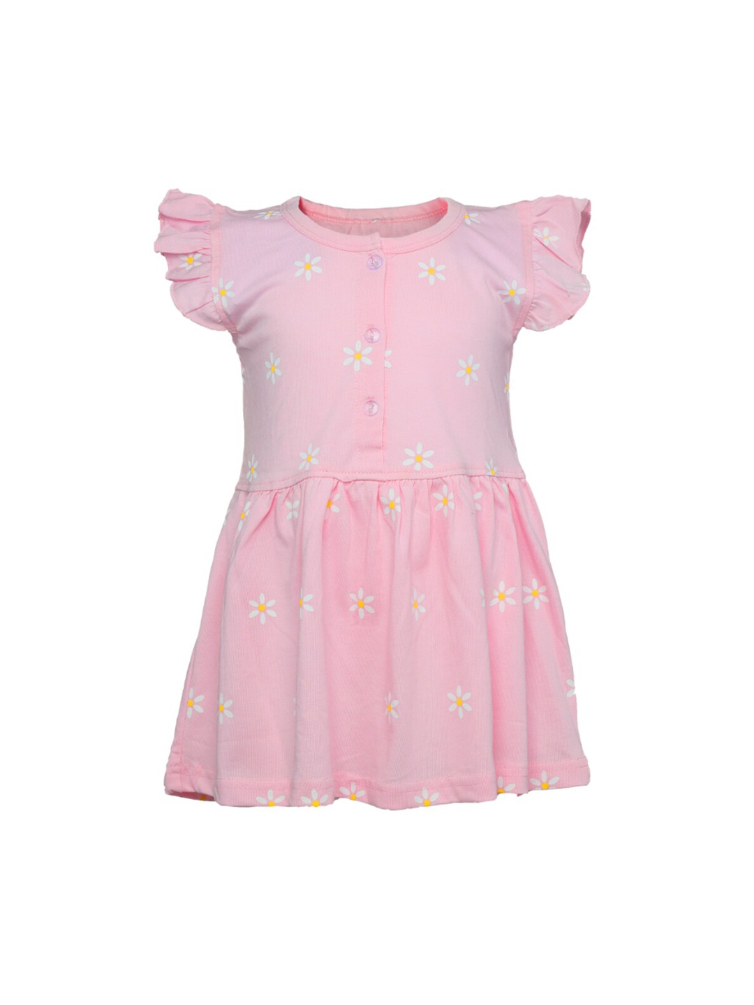 

CATCUB Girls Pink Floral Pure Cotton Dress