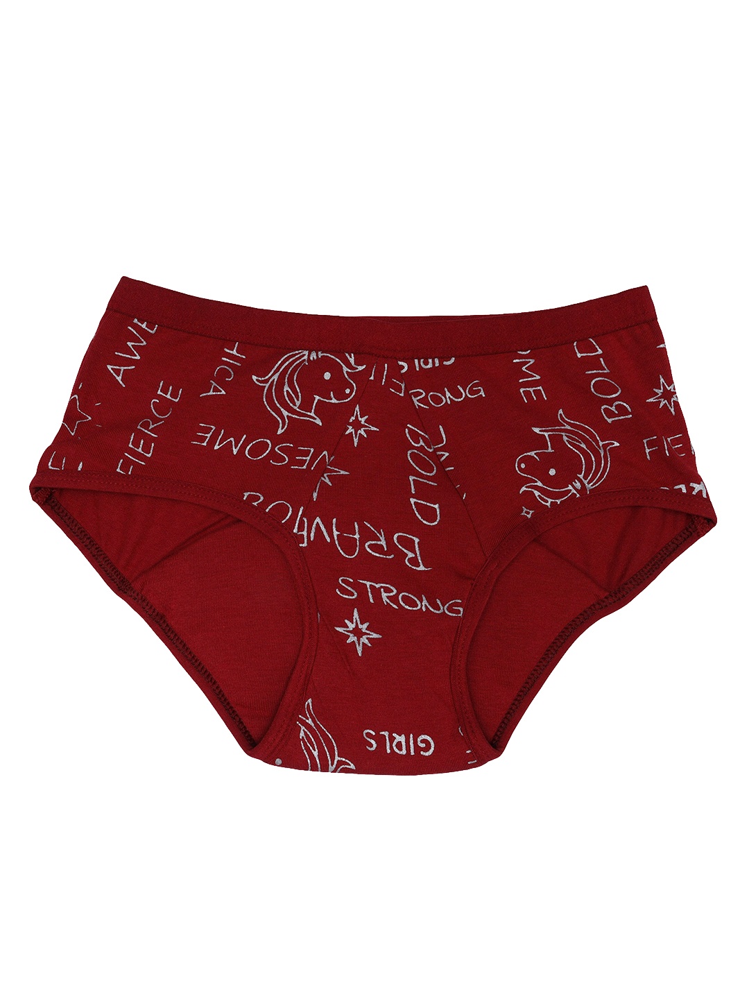 

D'chica Girls Maroon Printed Eco-friendly Anti Microbial Lining Period Briefs