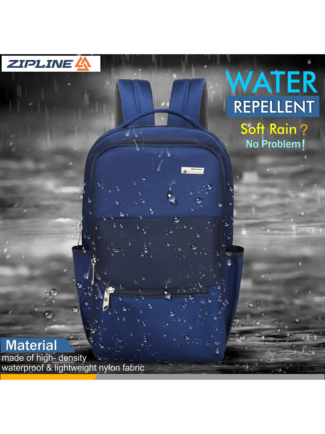 

ZIPLINE Unisex Blue Laptop Backpack