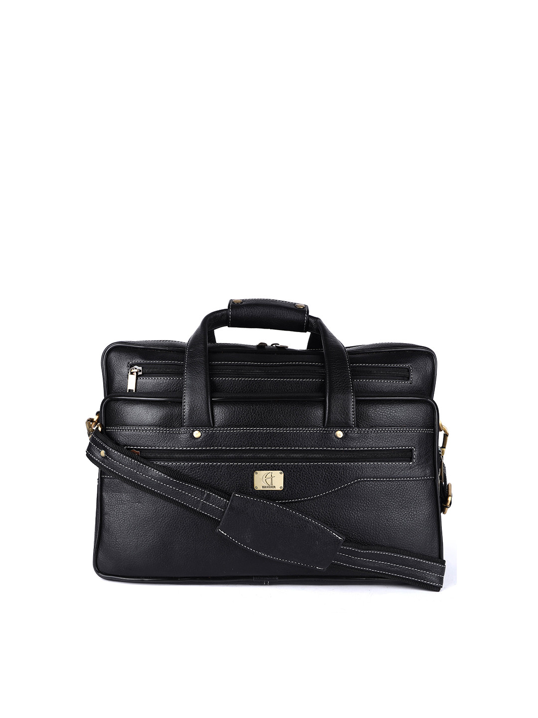 

HiLEDER Women Black Leather 15 inch Laptop Bag