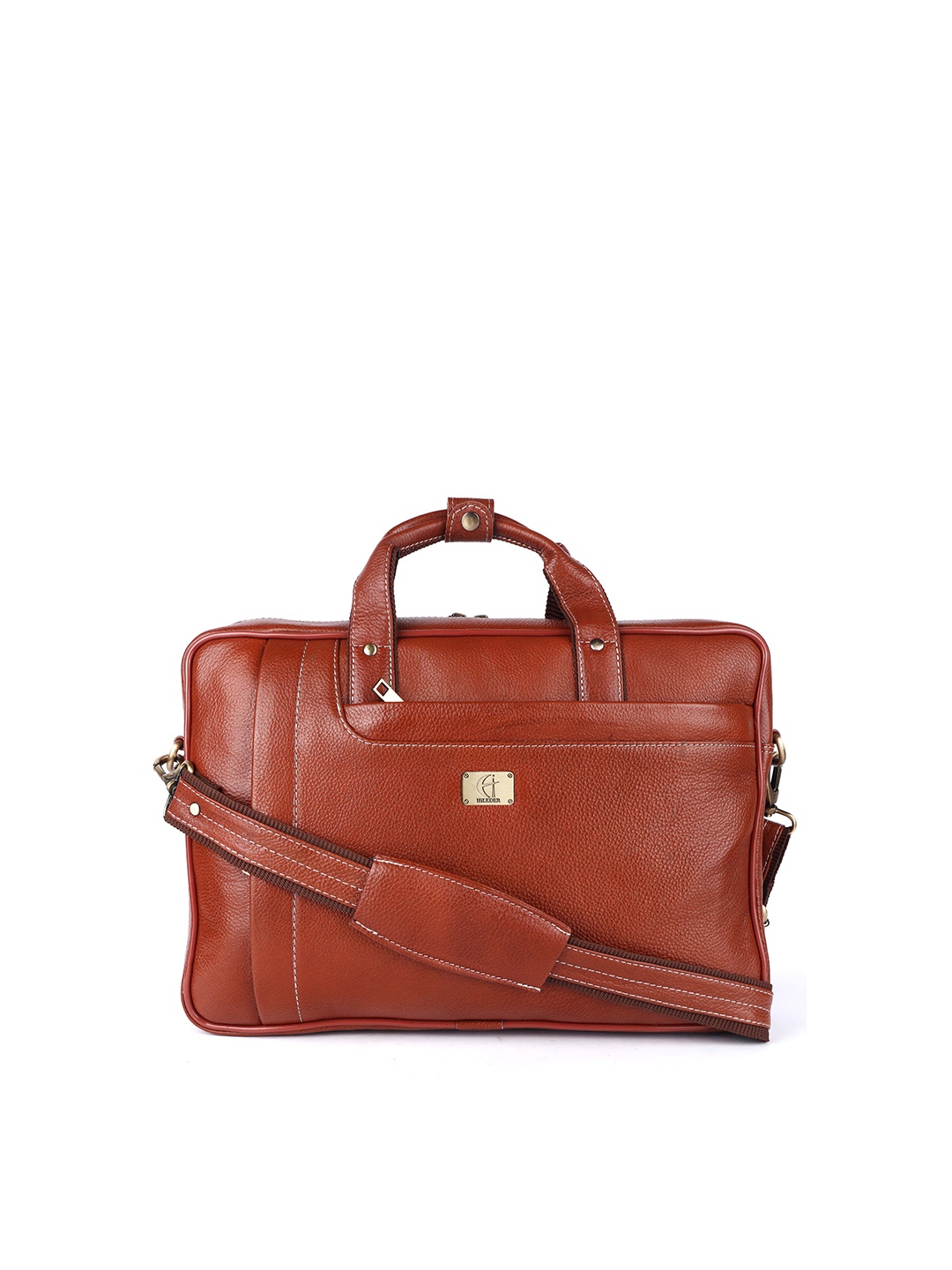 

HiLEDER Women Pure Leather Laptop Bag, Tan