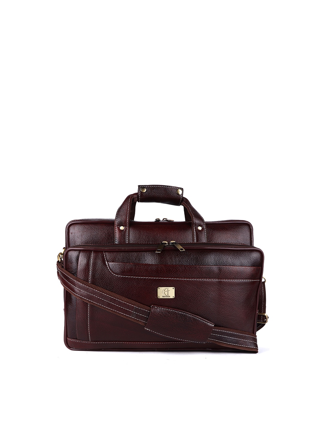 

HiLEDER Women Brown Leather 15 inch Laptop Bag