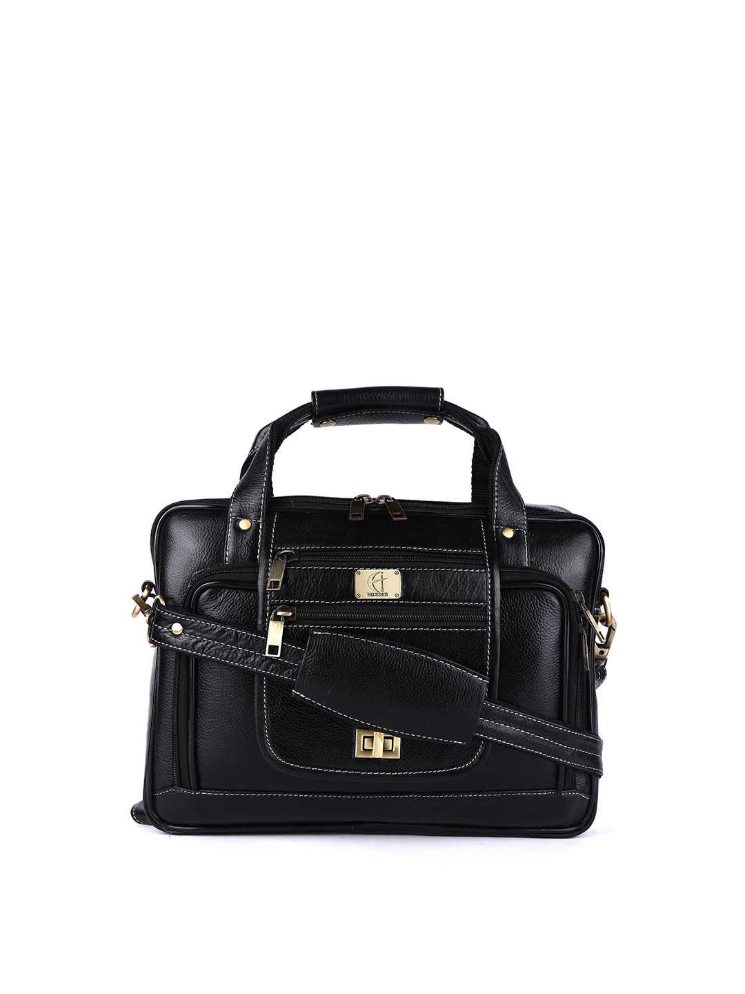 

HiLEDER Women Pure Leather Laptop Bag, Black