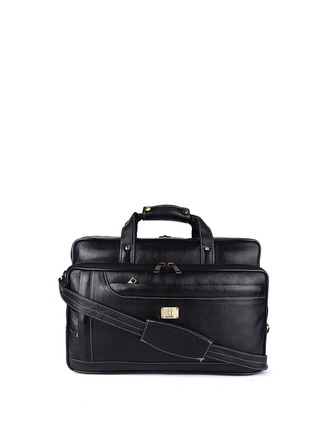 

HiLEDER Women Pure Leather 16 Inch Messenger Laptop Bag, Black