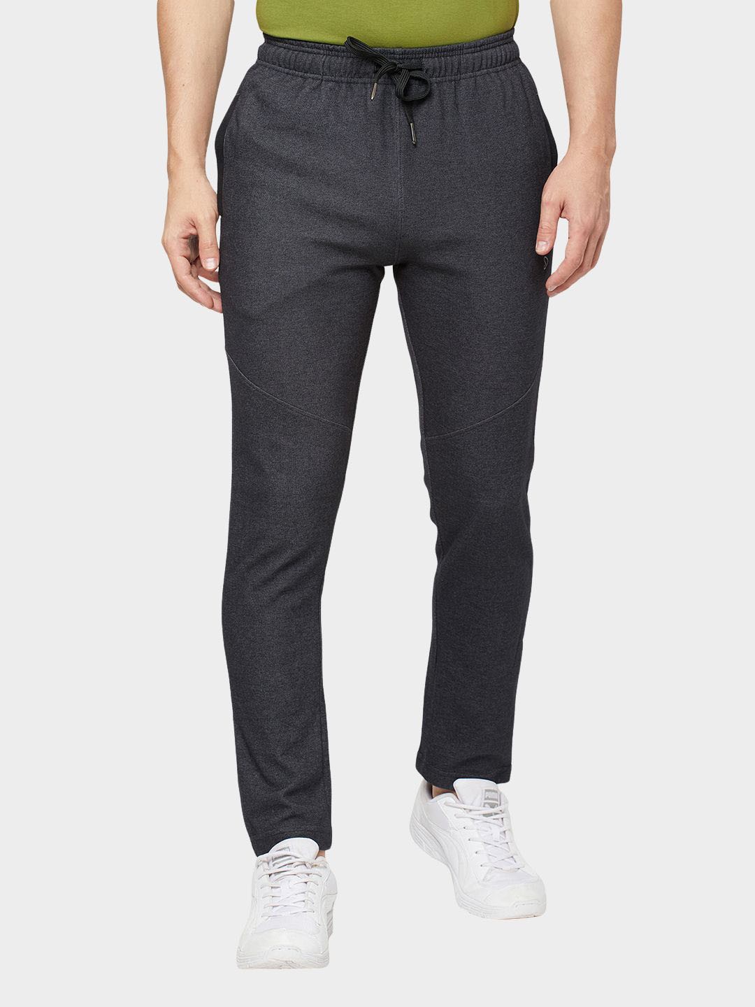 

SPORTO Men Black Solid Cotton Track Pants