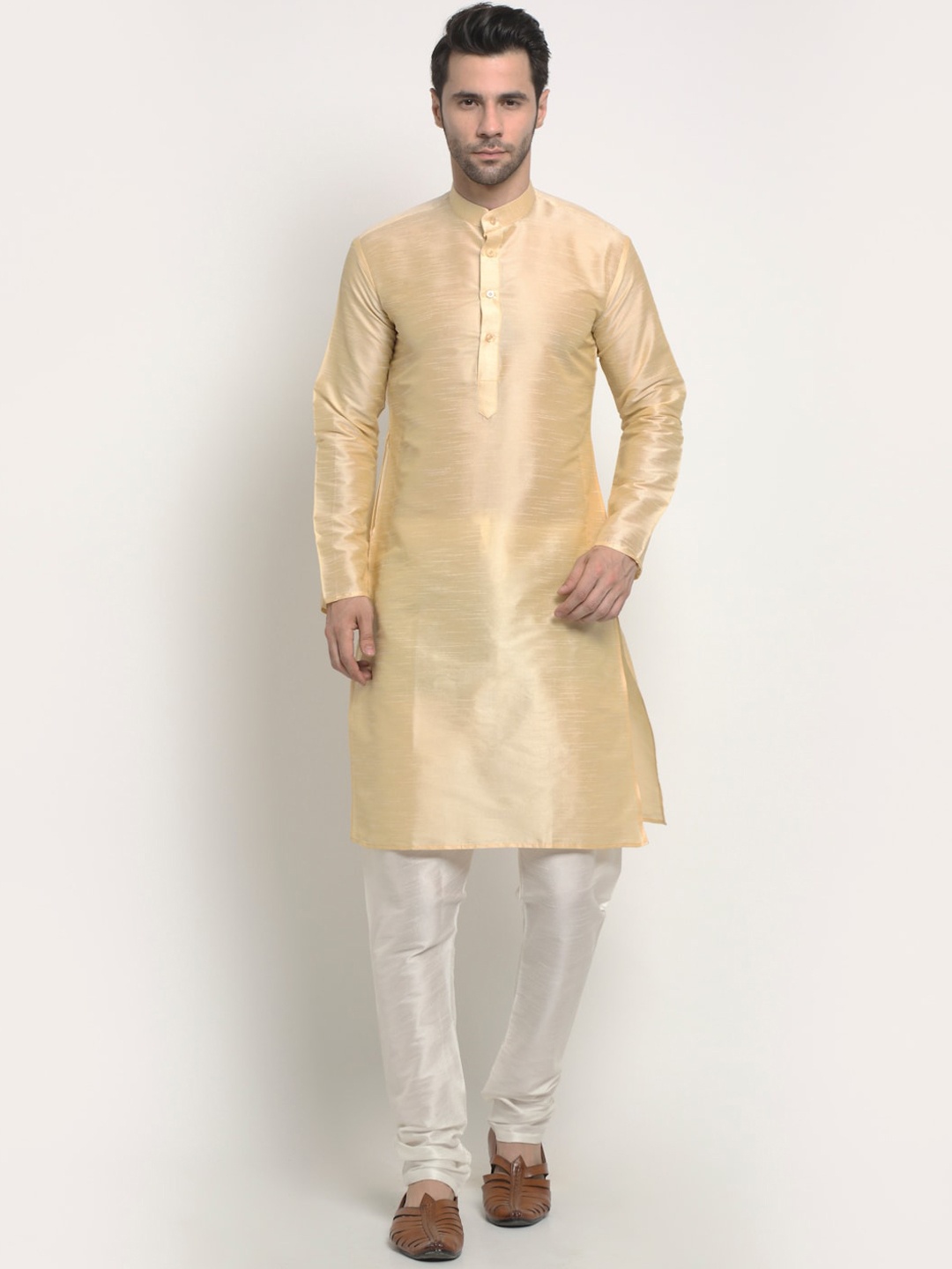 

NEUDIS Men Beige Dupion Silk Kurta with Churidar