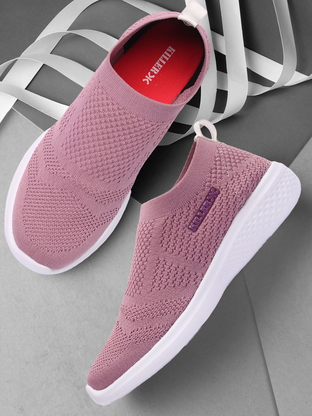 

Killer Women Peach-Coloured Slip On Sneakers