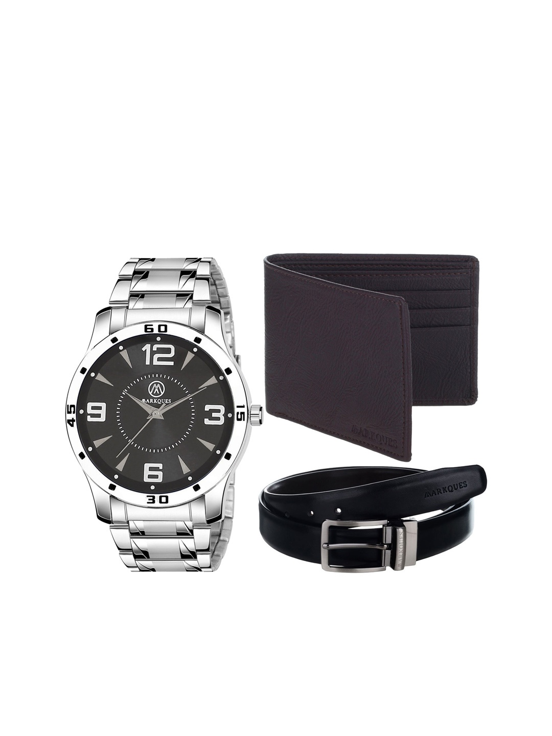 

MARKQUES Men Multi Solid Metal & Leather Accessory Gift Set