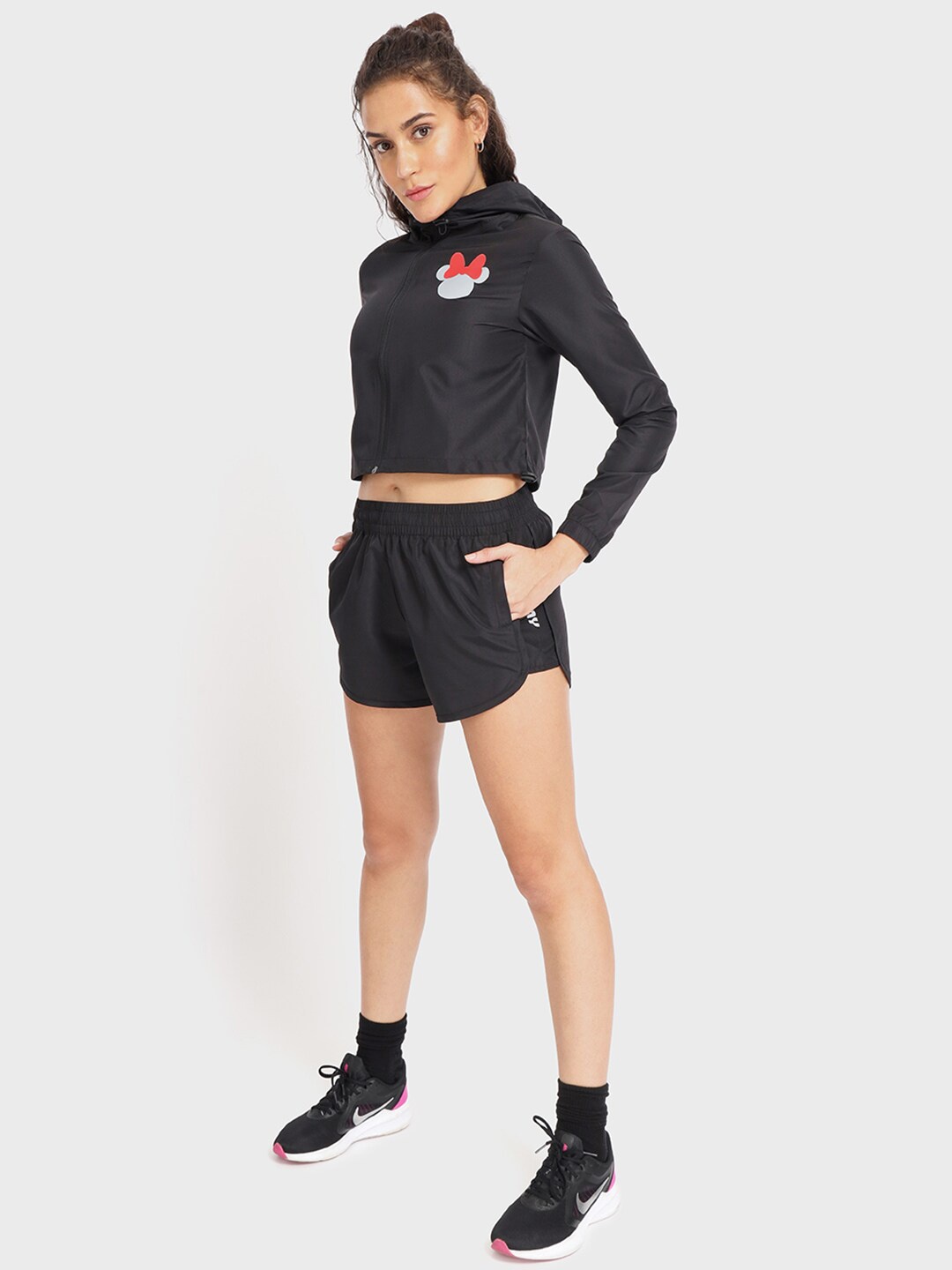 

Bewakoof Women Black High-Rise Sports Shorts