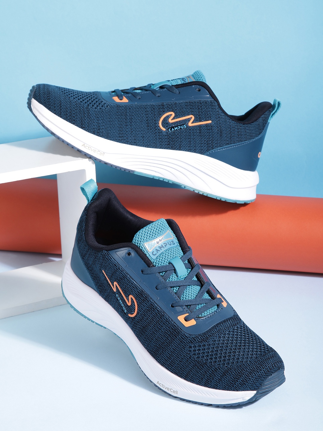 

Campus Men Teal Blue Woven Design Running Shoes